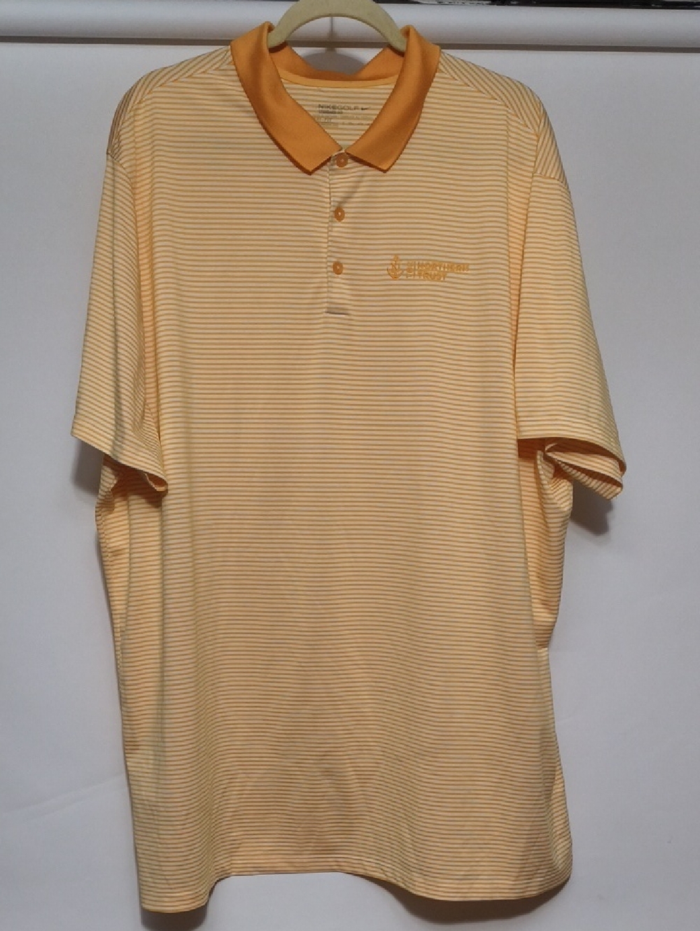 Nike Yellow Striped Polo with Gold Collar